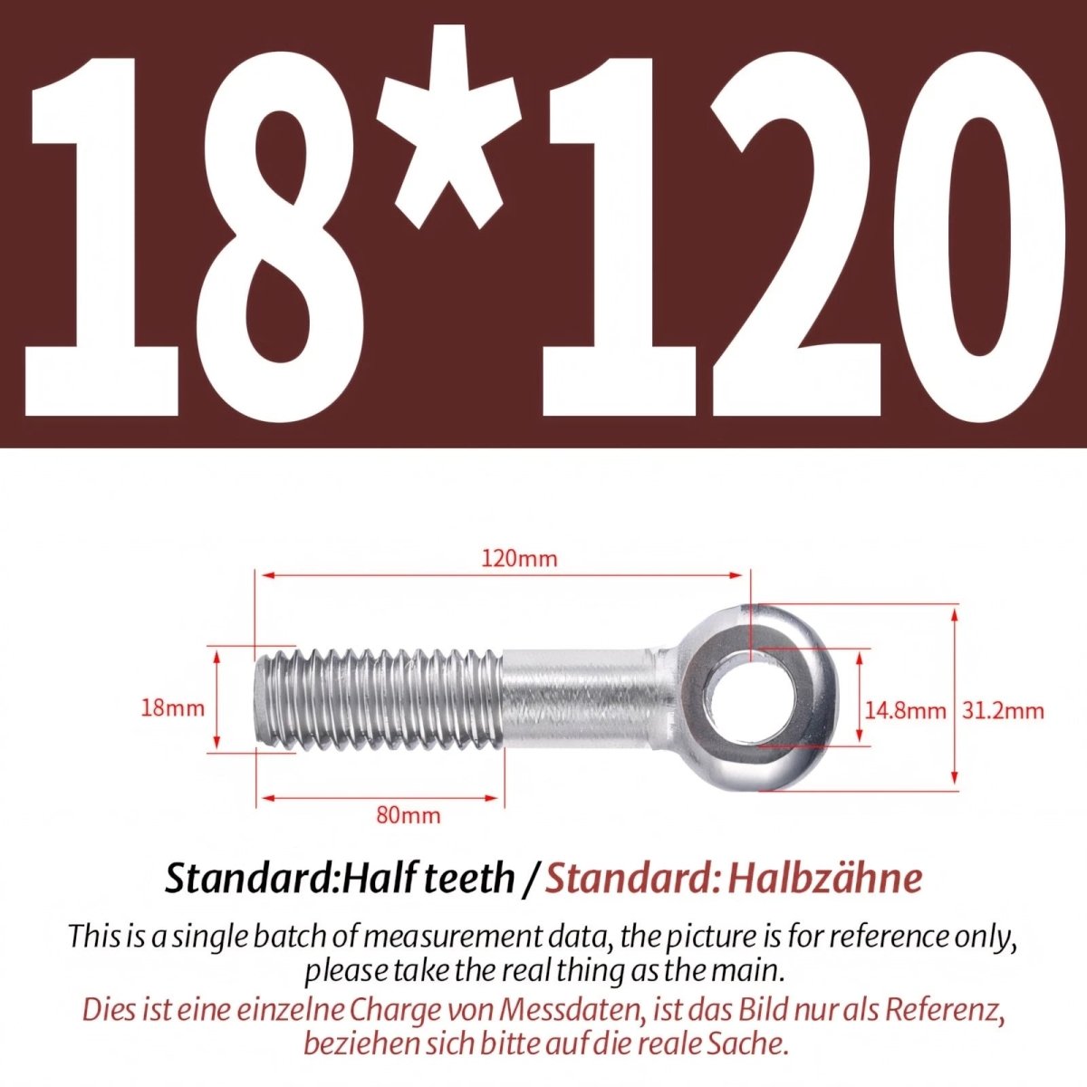 M16 M18 Stainless Steel A2 Eye Bolts – Threaded Ring for Catenary Wire & Hanging - HomeDIYer