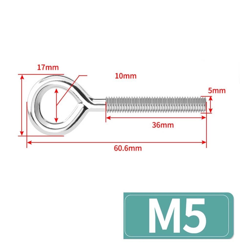 Metric Eye Bolt & Hook Screw — Stainless Steel, M4–M24, Standard & Left Hand Thread - HomeDIYer