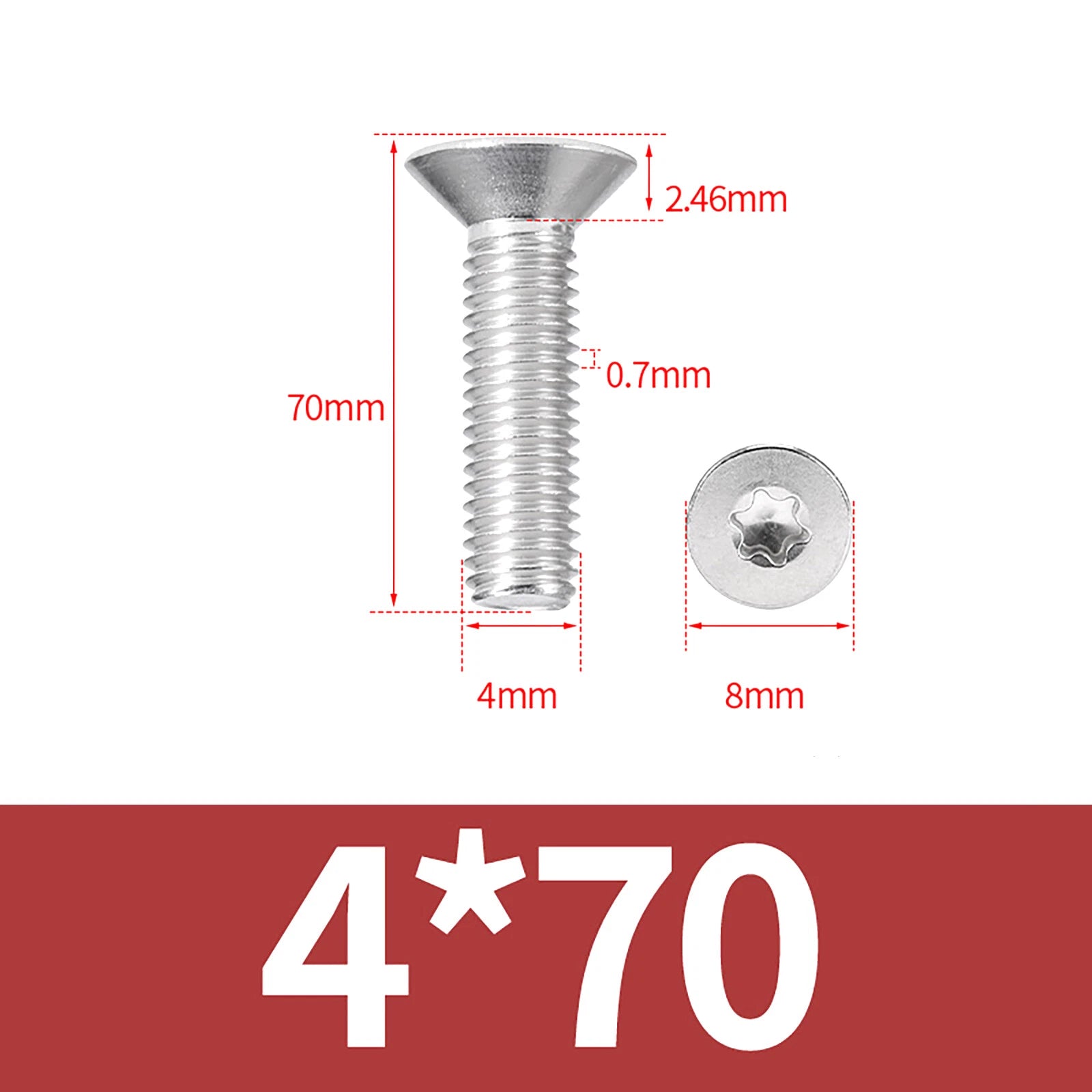 M2- M12 Torx Countersunk Machine Screws Six Lobe Bolts A2 Stainless Steel