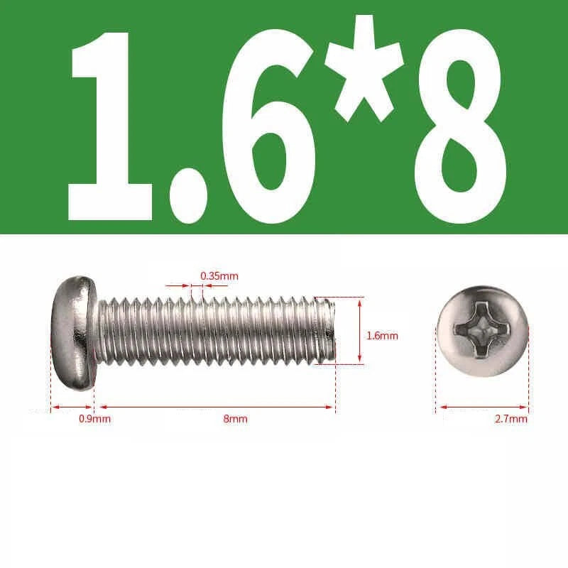 Phillips Pan Head Machine Screws M1.0–M6 | Nickel-Plated