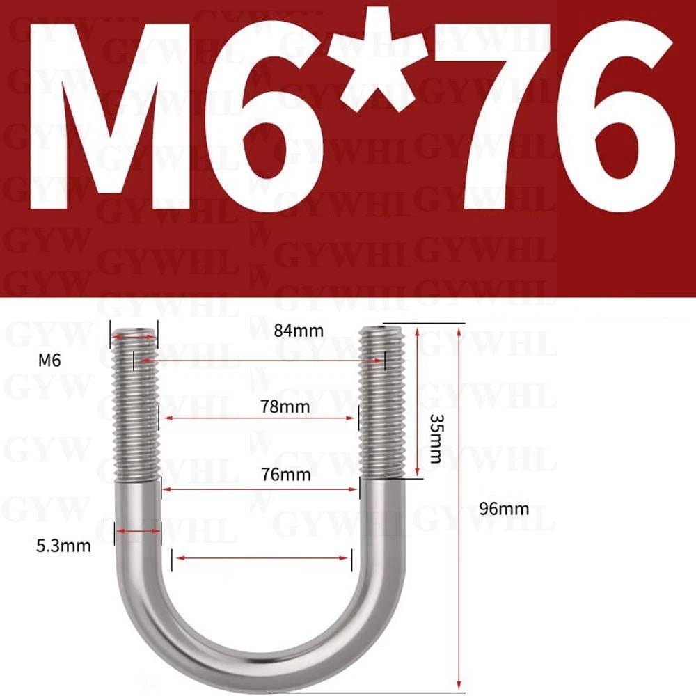 Marine Grade Round Bend U - Bolts — A2 & A4 Stainless Steel, M6 to M20 - HomeDIYer