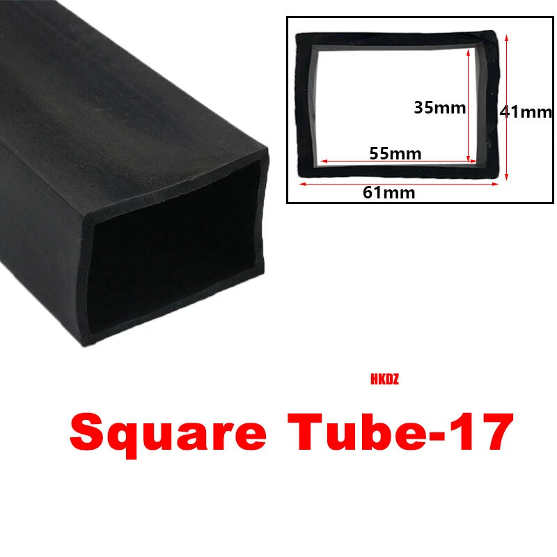 Square Silicone Rubber Hollow Tube Pipe Protector Seal Strips Width 2.5mm~108mm