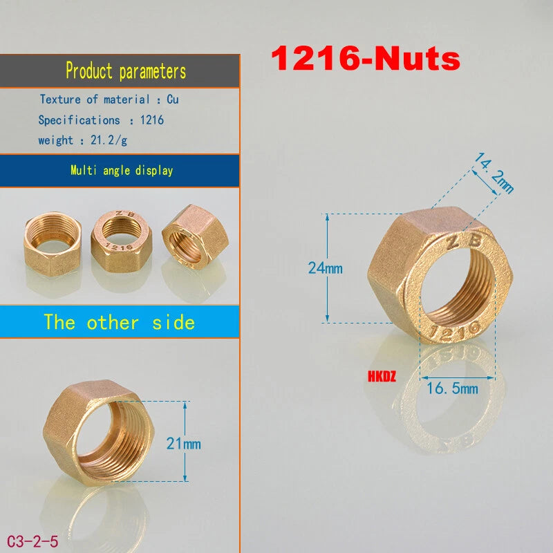 Push-Fit Tube Fittings for 12mm & 16mm Pipe — Straight, Elbow, Tee, Ball Valve, 1/2" & 3/4" NPT