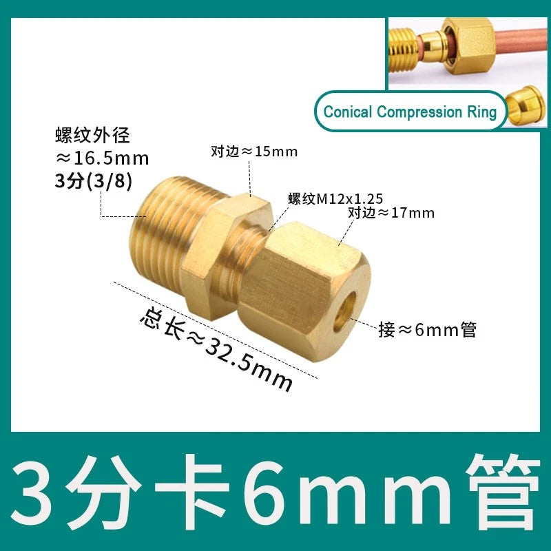 Brass Male Thread Compression Fittings – Circular, Conical & Double Ring, 1/8" to 1/2"