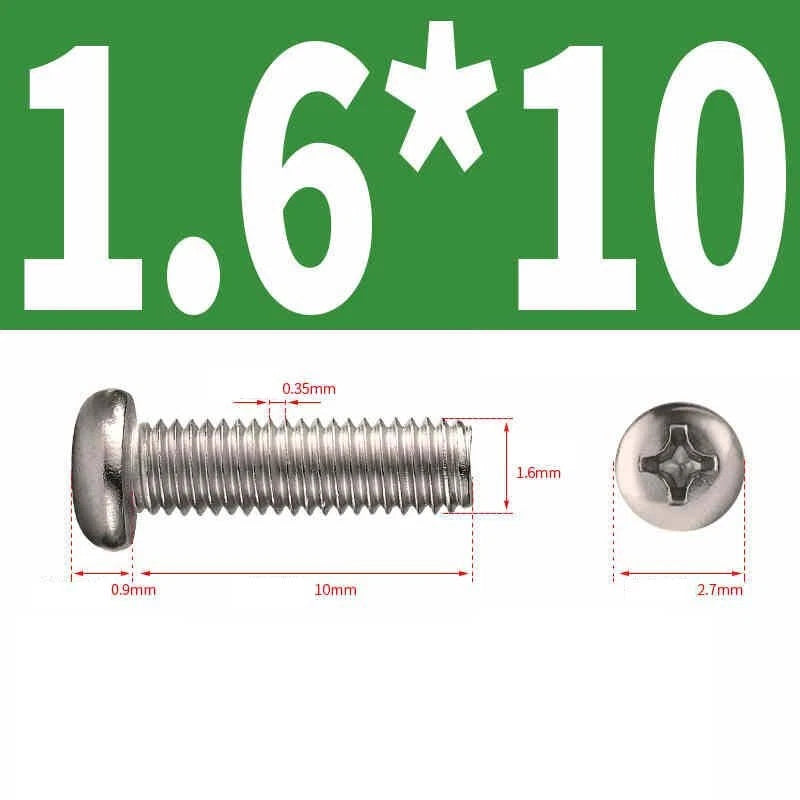 Phillips Pan Head Machine Screws M1.0–M6 | Nickel-Plated