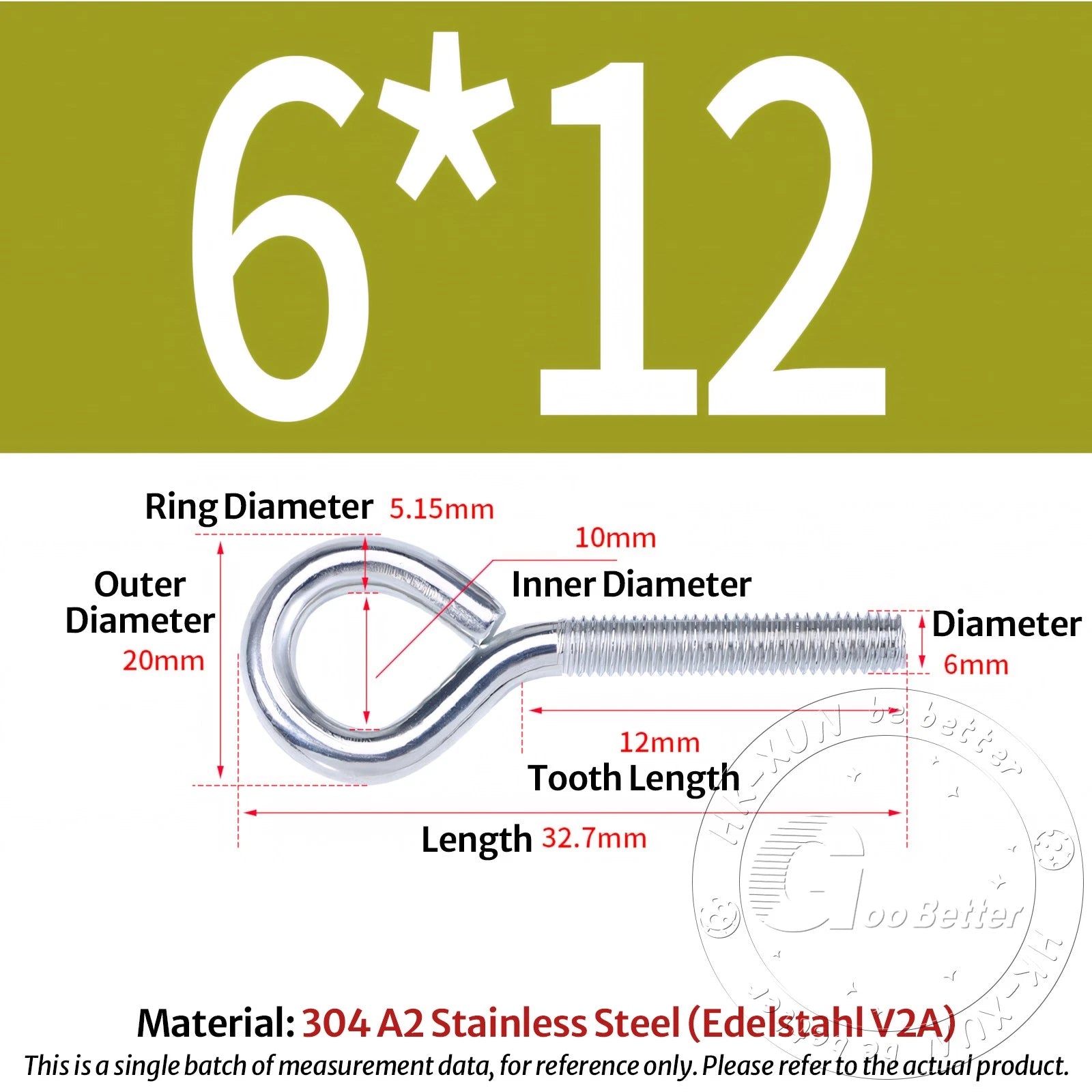 Galvanized Eye Screws Hooks Eye Bolts Closed Screws Rod Stainless Threaded Rings