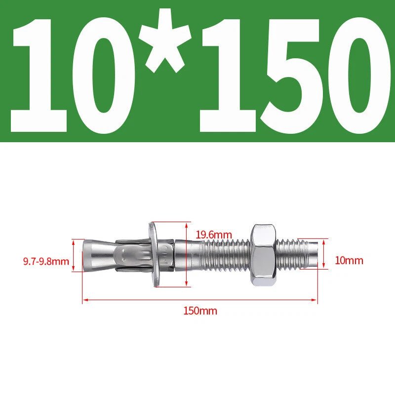 Stainless Steel Through Bolts – Wall Expansion Anchor Bolts M6 M8 M10 M12 M16 - HomeDIYer