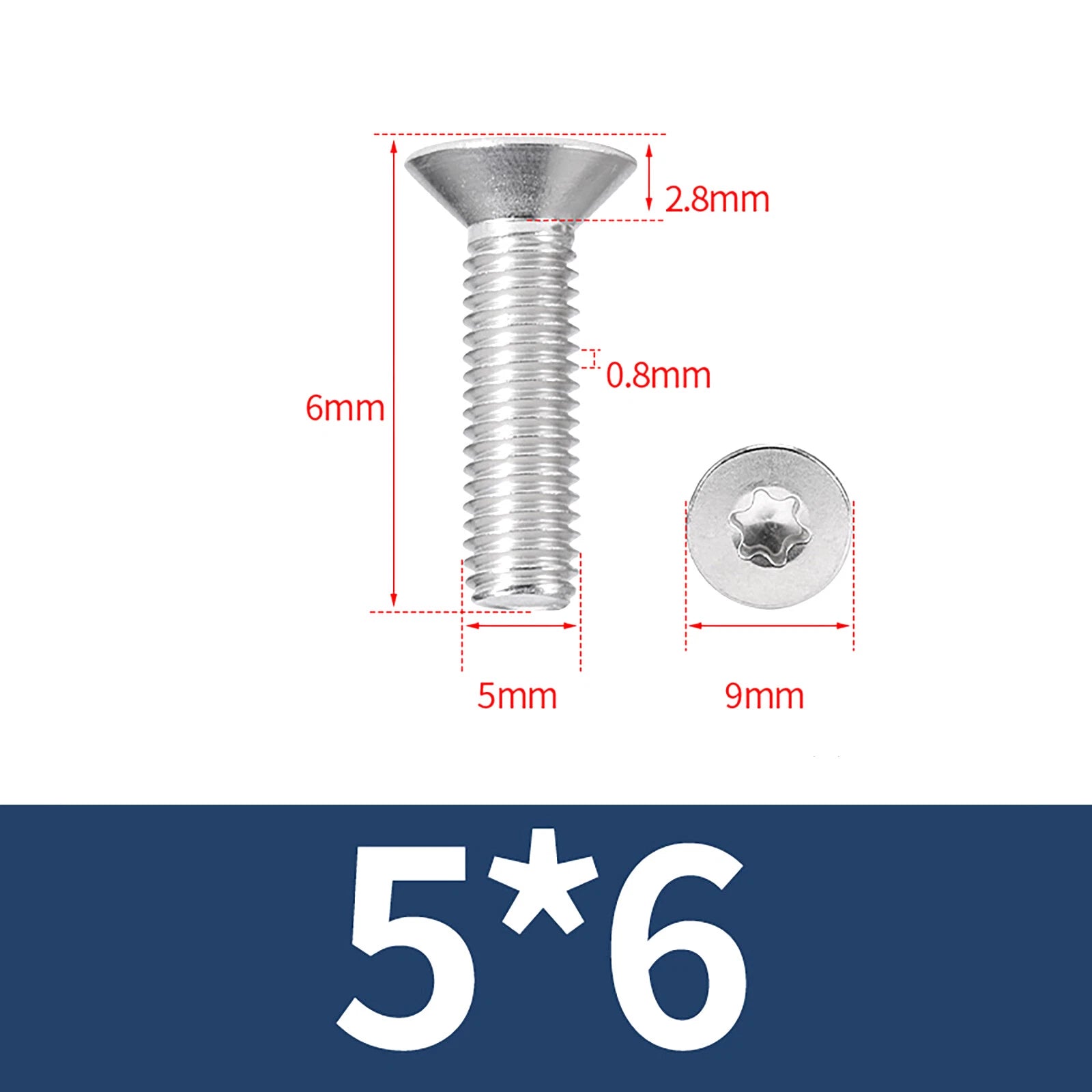 M2- M12 Torx Countersunk Machine Screws Six Lobe Bolts A2 Stainless Steel