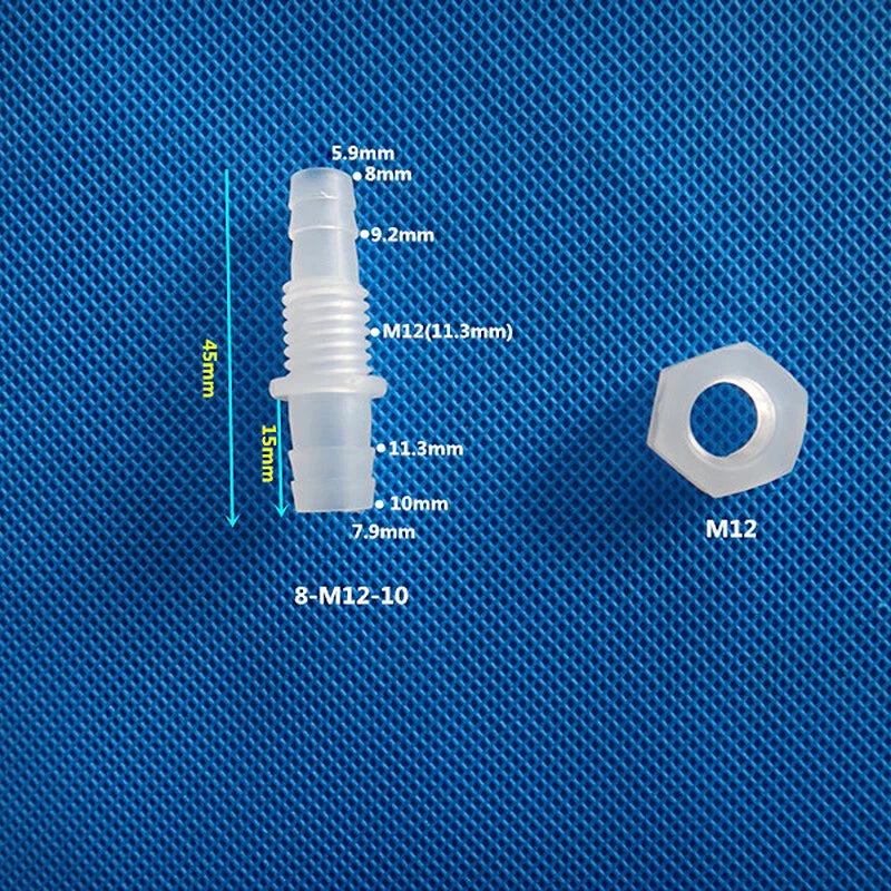 Plastic Barbed Bulkhead Fitting with Male Thread — Hose Tail Pipe Connector