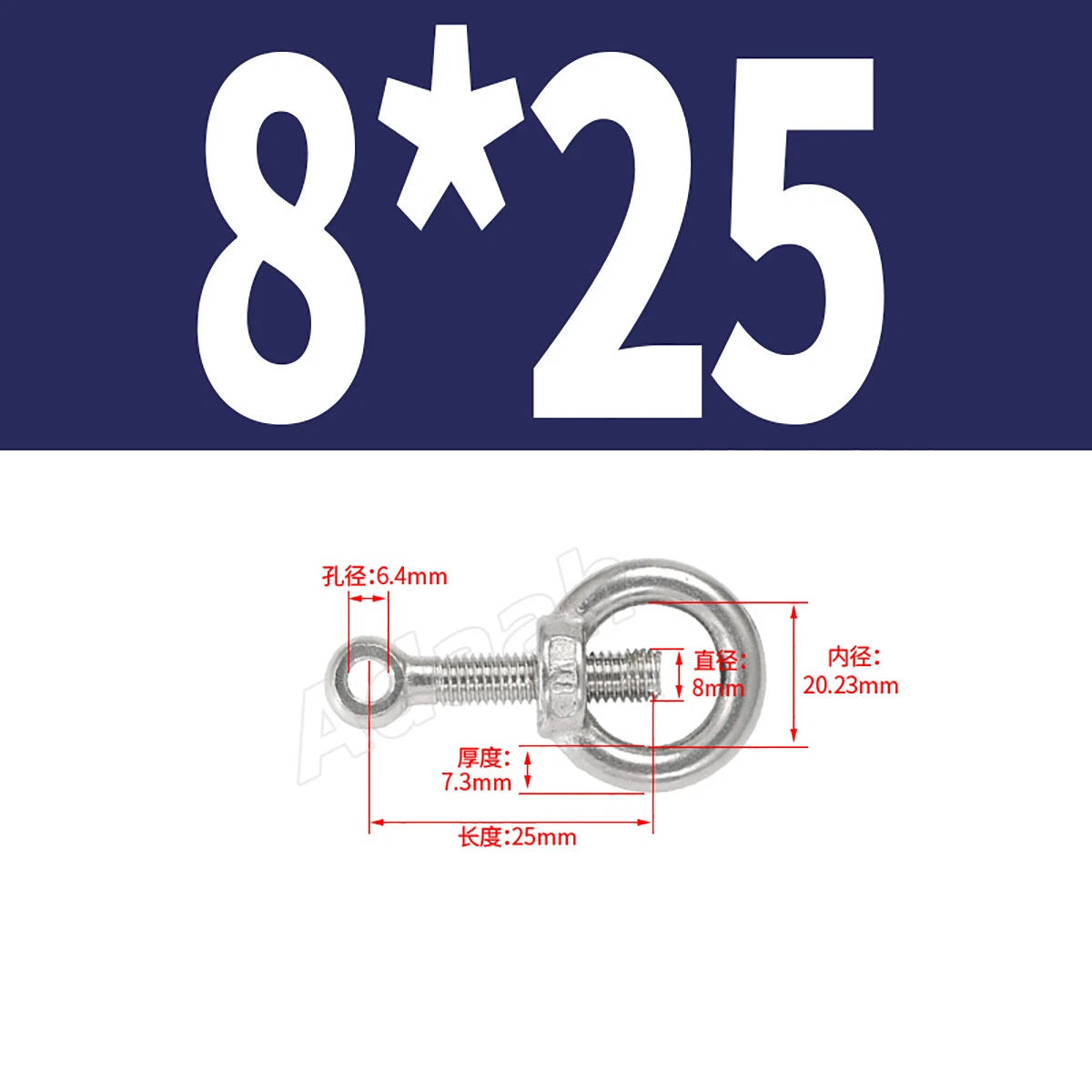 A2 Stainless Steel Lifting Eye Bolts with Ring Eye Nut M5,6,8,10,12,16,18,20,24