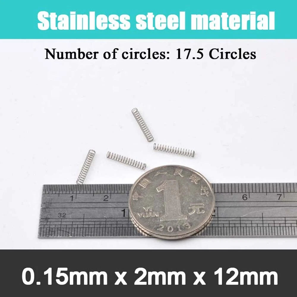 10Pcs 0.15mm WireDia 304 Stainles Steel Compression Spring Pressure Small Spring