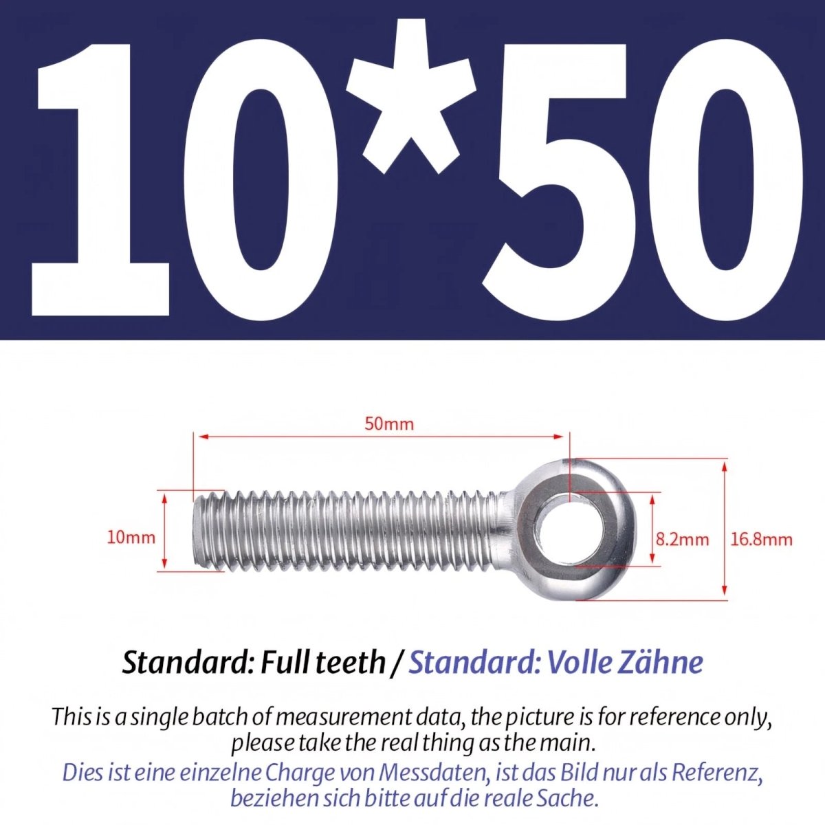 M8 M10 Stainless Steel Eye Bolts A2 — Threaded Ring Screws for Catenary Wire & Hanging - HomeDIYer