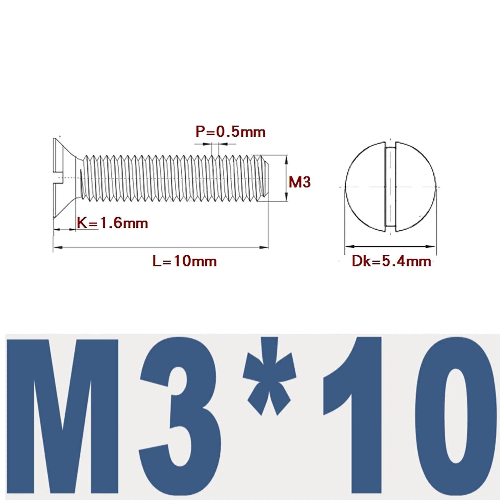 Countersunk Slotted Machine Screws M2–M8 | A2 Stainless Steel DIN 963