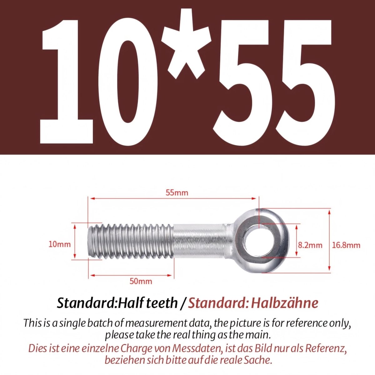 M8 M10 Stainless Steel Eye Bolts A2 — Threaded Ring Screws for Catenary Wire & Hanging - HomeDIYer