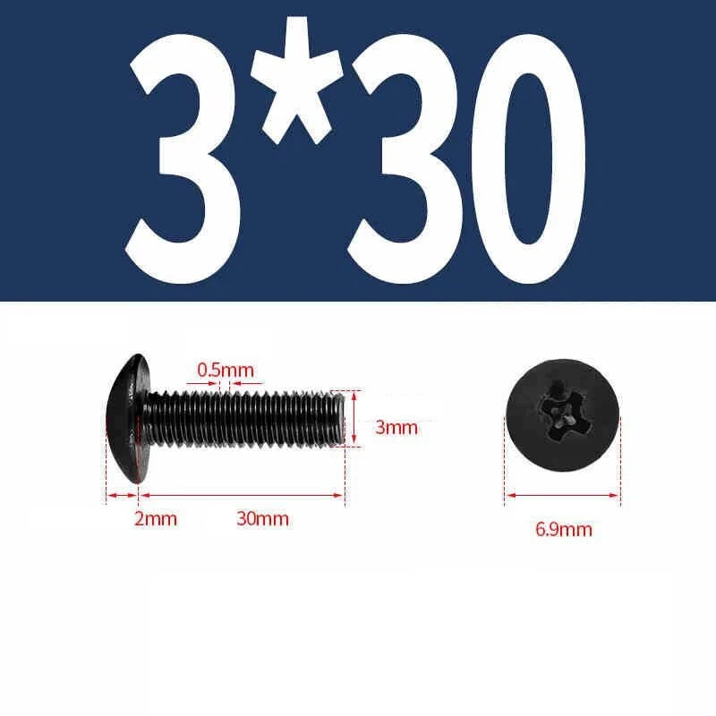 Phillips Pan Head Machine Screws — Nickel Plating & Black Zinc, M2–M6, 10 or 25 Pcs