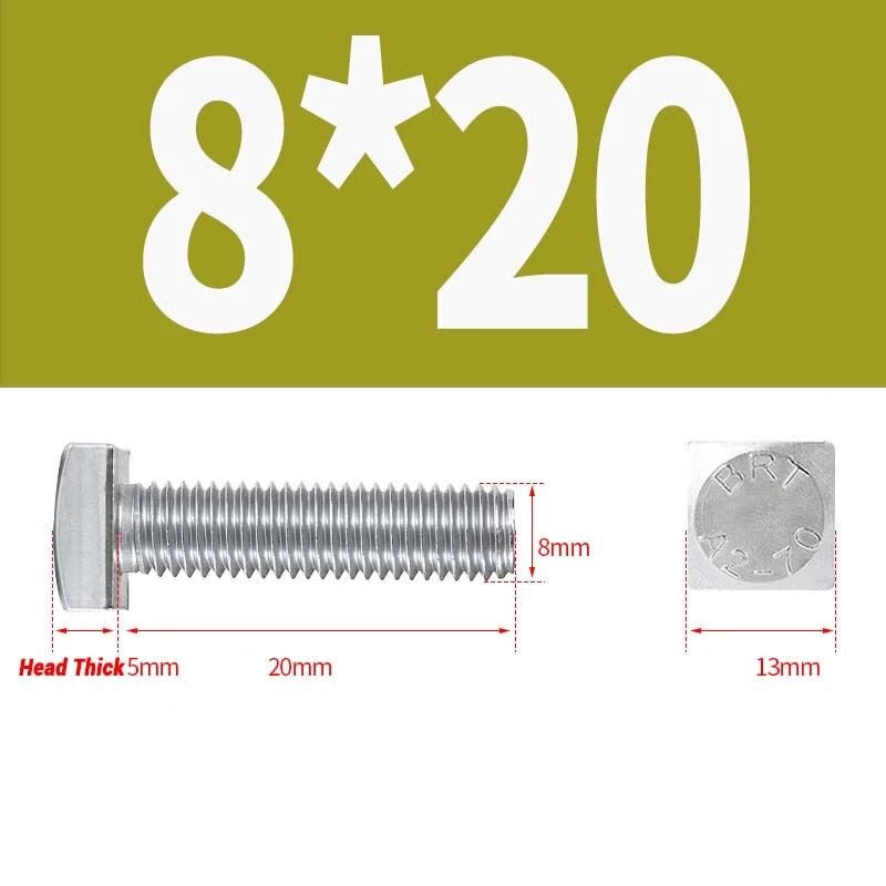 Square Head Bolts M4 M5 M6 M8 M10 M12 — A2 304 Stainless Steel, Multiple Lengths - HomeDIYer