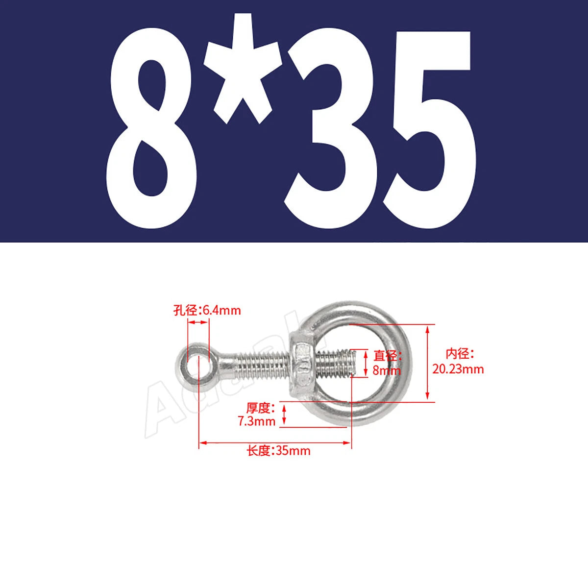 A2 Stainless Steel Lifting Eye Bolts with Ring Eye Nut M5,6,8,10,12,16,18,20,24