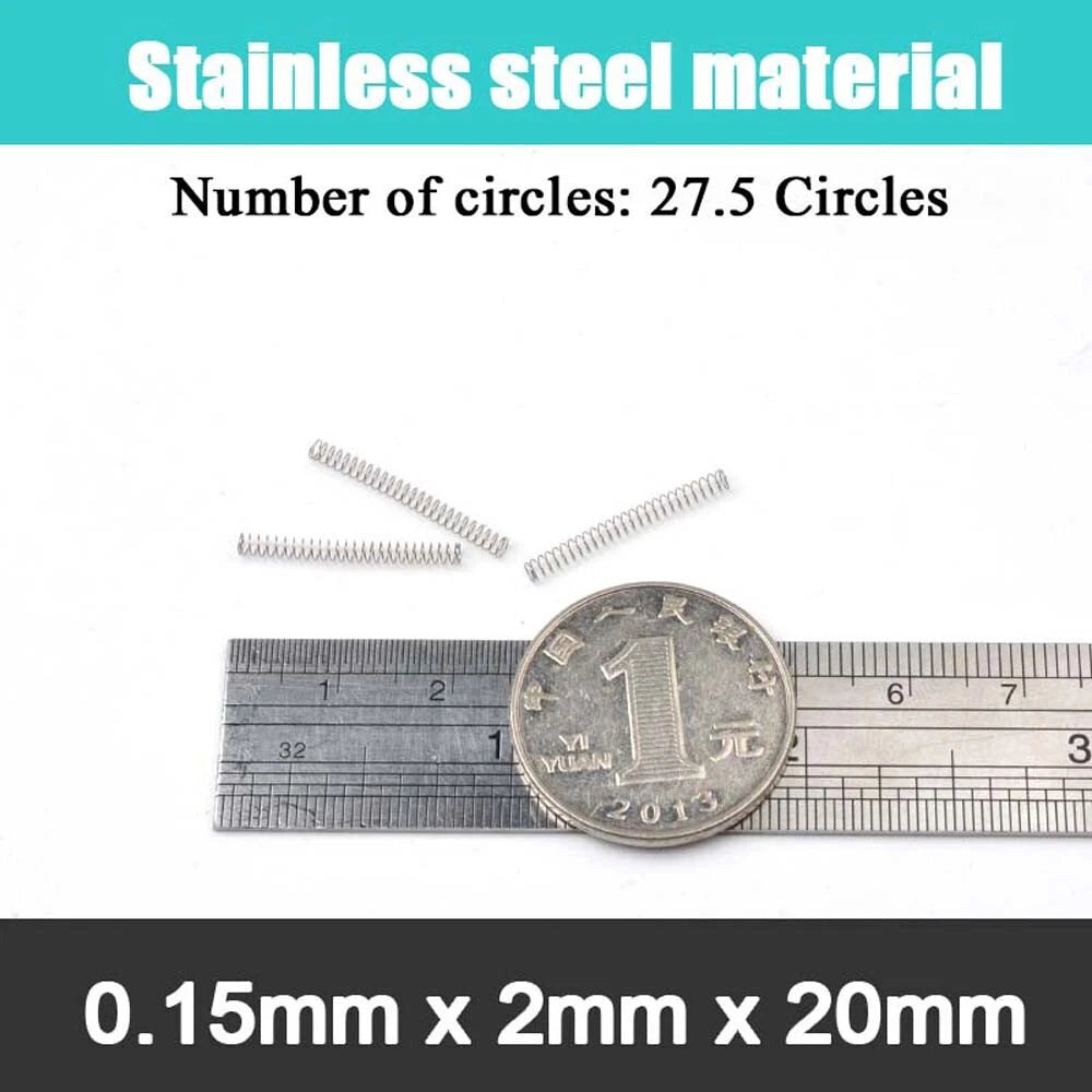 10Pcs 0.15mm WireDia 304 Stainles Steel Compression Spring Pressure Small Spring