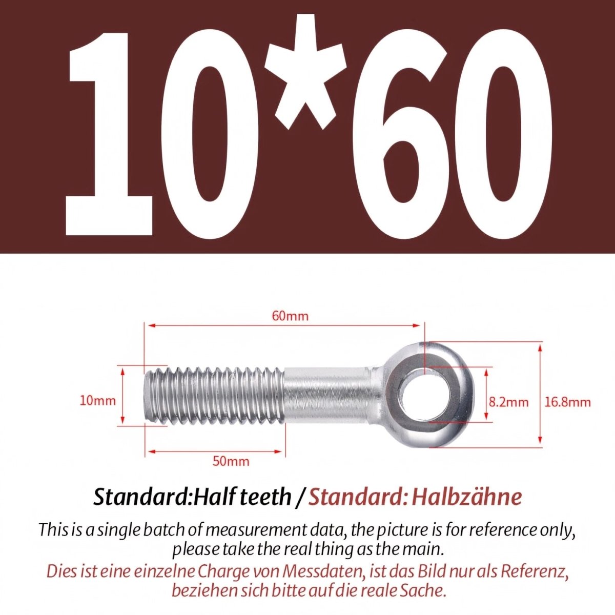 M8 M10 Stainless Steel Eye Bolts A2 — Threaded Ring Screws for Catenary Wire & Hanging - HomeDIYer