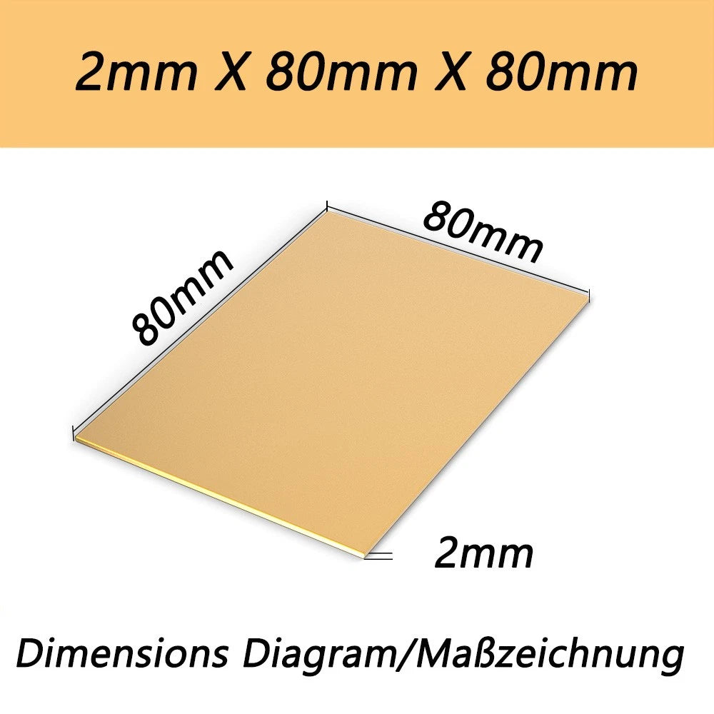 Brass Sheet Plate H62 0.6 0.8 1 -1.2mm Thickness Models Making Jewellery Making