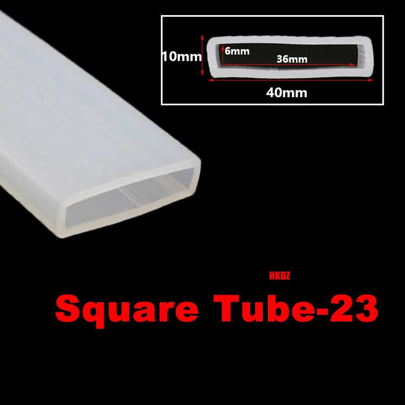 Square Silicone Rubber Hollow Tube Pipe Protector Seal Strips Width 2.5mm~108mm