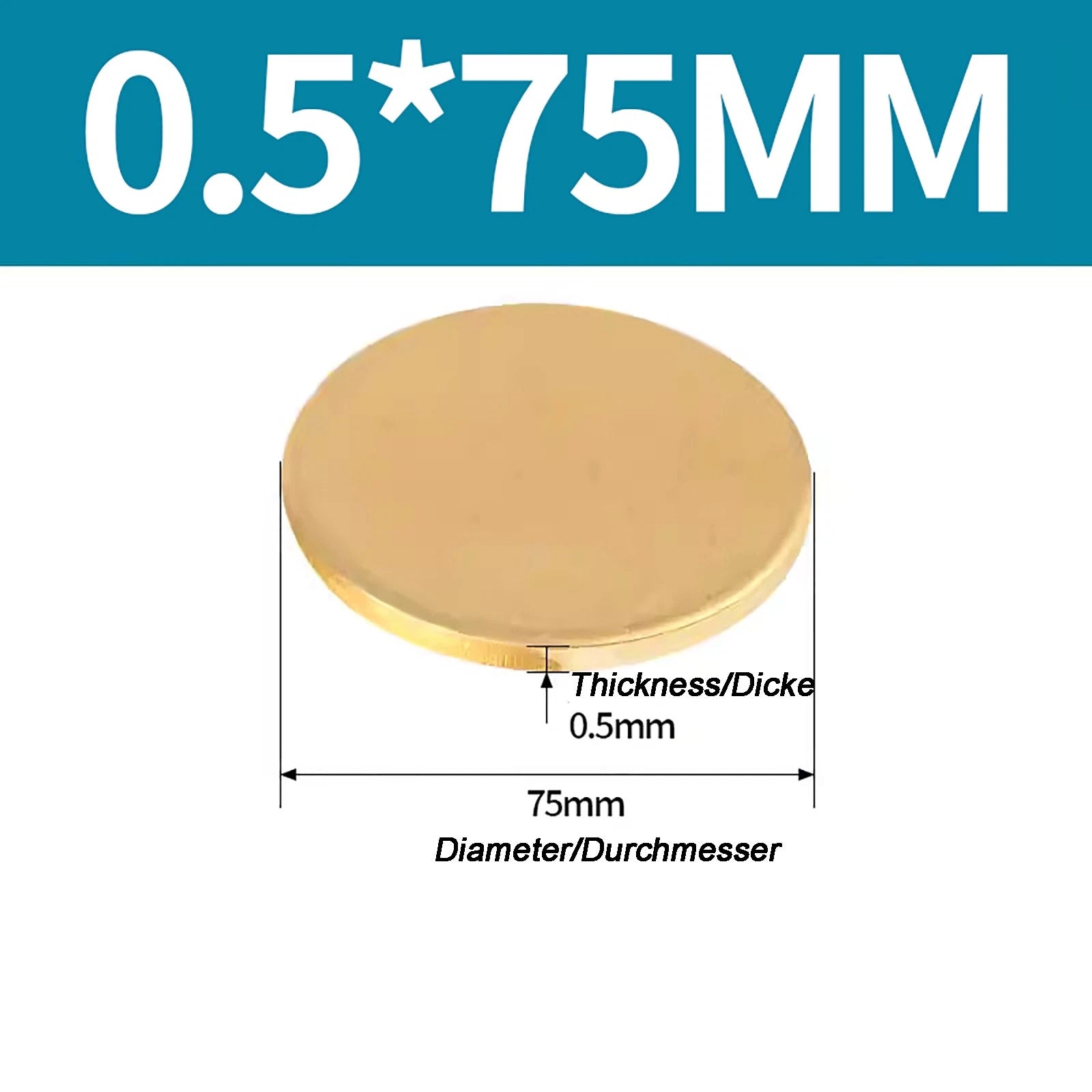 Solid Brass Discs Blanks Metal Round Sheets Thick 0.3mm - 6mm Dia 10mm - 180mm