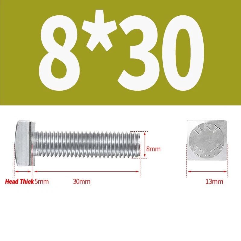 Square Head Bolts M4 M5 M6 M8 M10 M12 — A2 304 Stainless Steel, Multiple Lengths - HomeDIYer