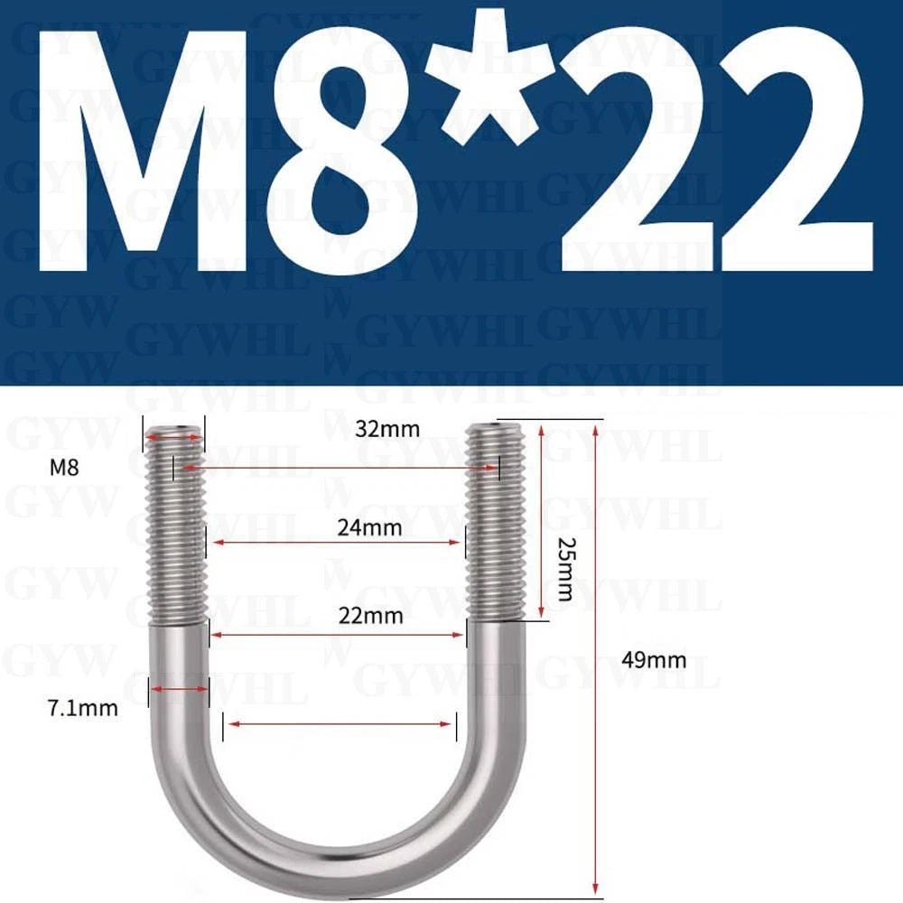 Marine Grade Round Bend U - Bolts — A2 & A4 Stainless Steel, M6 to M20 - HomeDIYer