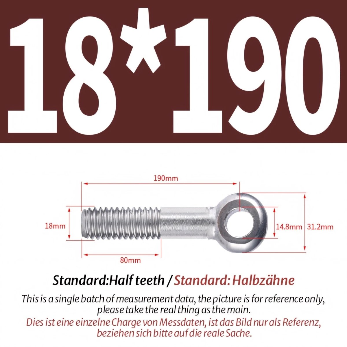 M16 M18 Stainless Steel A2 Eye Bolts – Threaded Ring for Catenary Wire & Hanging - HomeDIYer