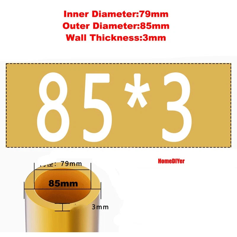 H62 Brass Round Tube — OD 2mm–100mm, Wall 0.5mm–4mm, 200mm Length