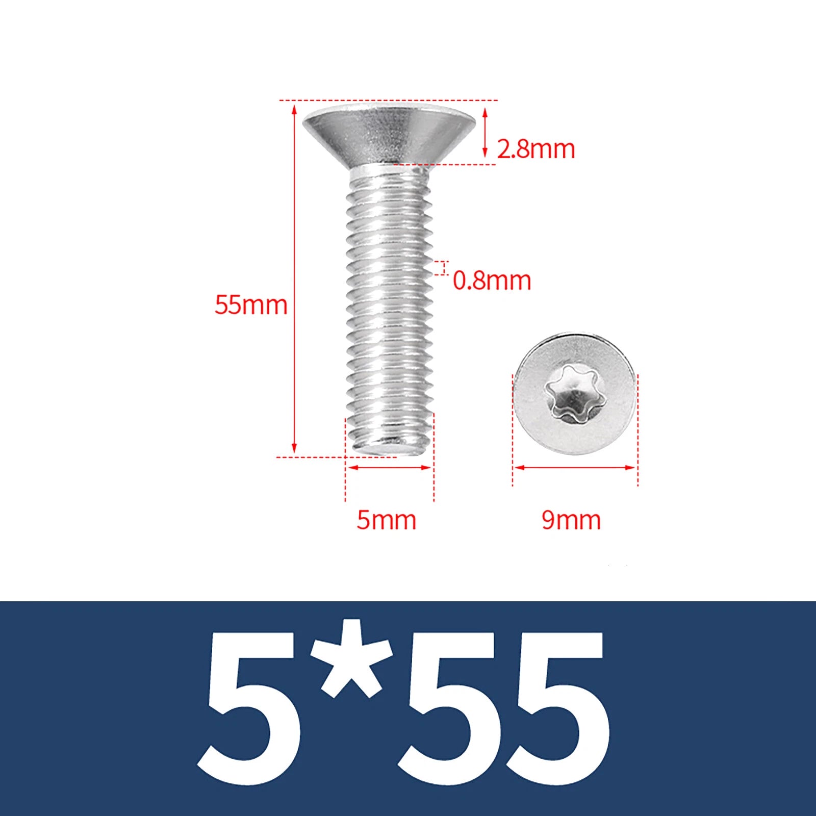 M2- M12 Torx Countersunk Machine Screws Six Lobe Bolts A2 Stainless Steel