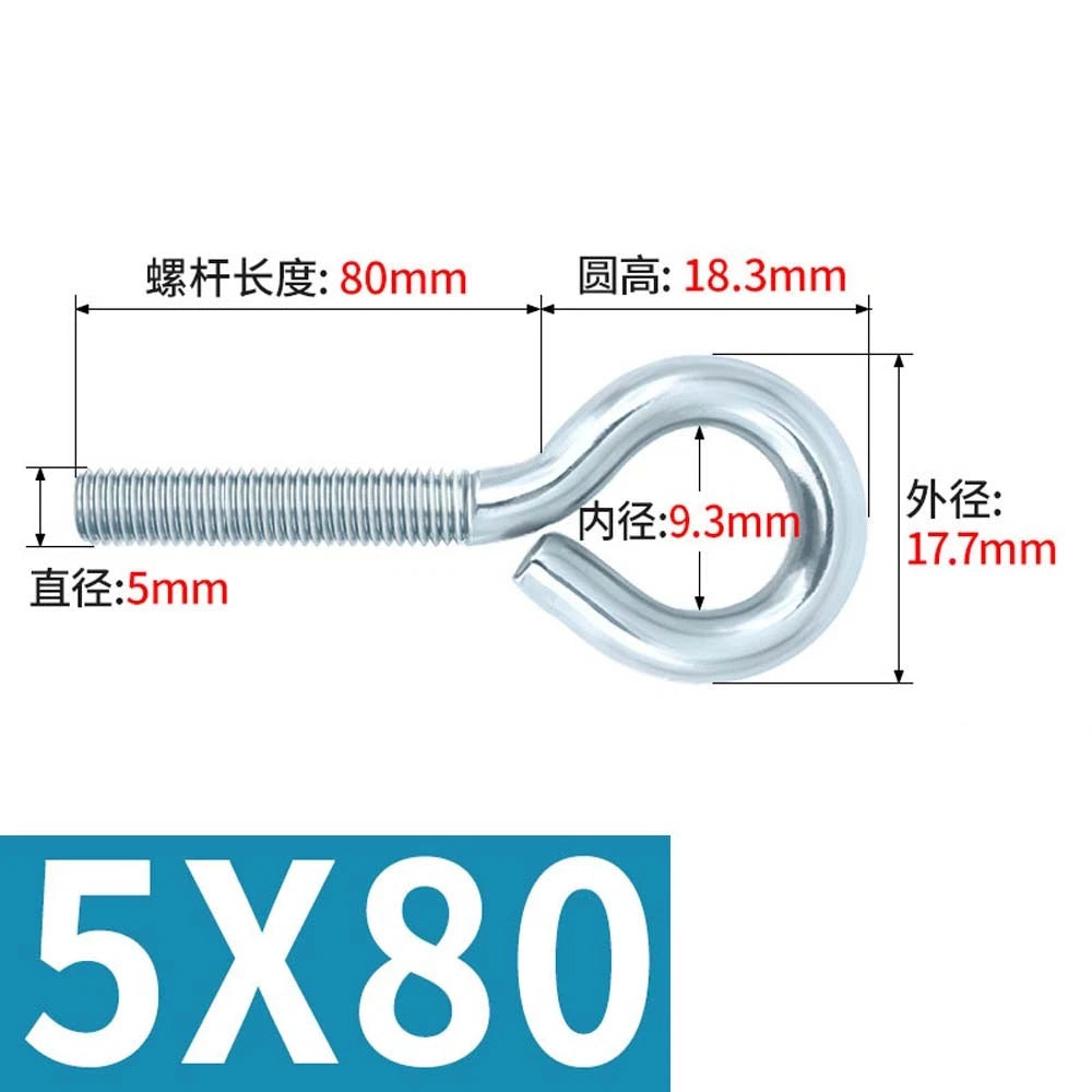 M3–M12 Galvanised Eye Screws | Metric Closed Eye Bolts & Threaded Ring Hooks