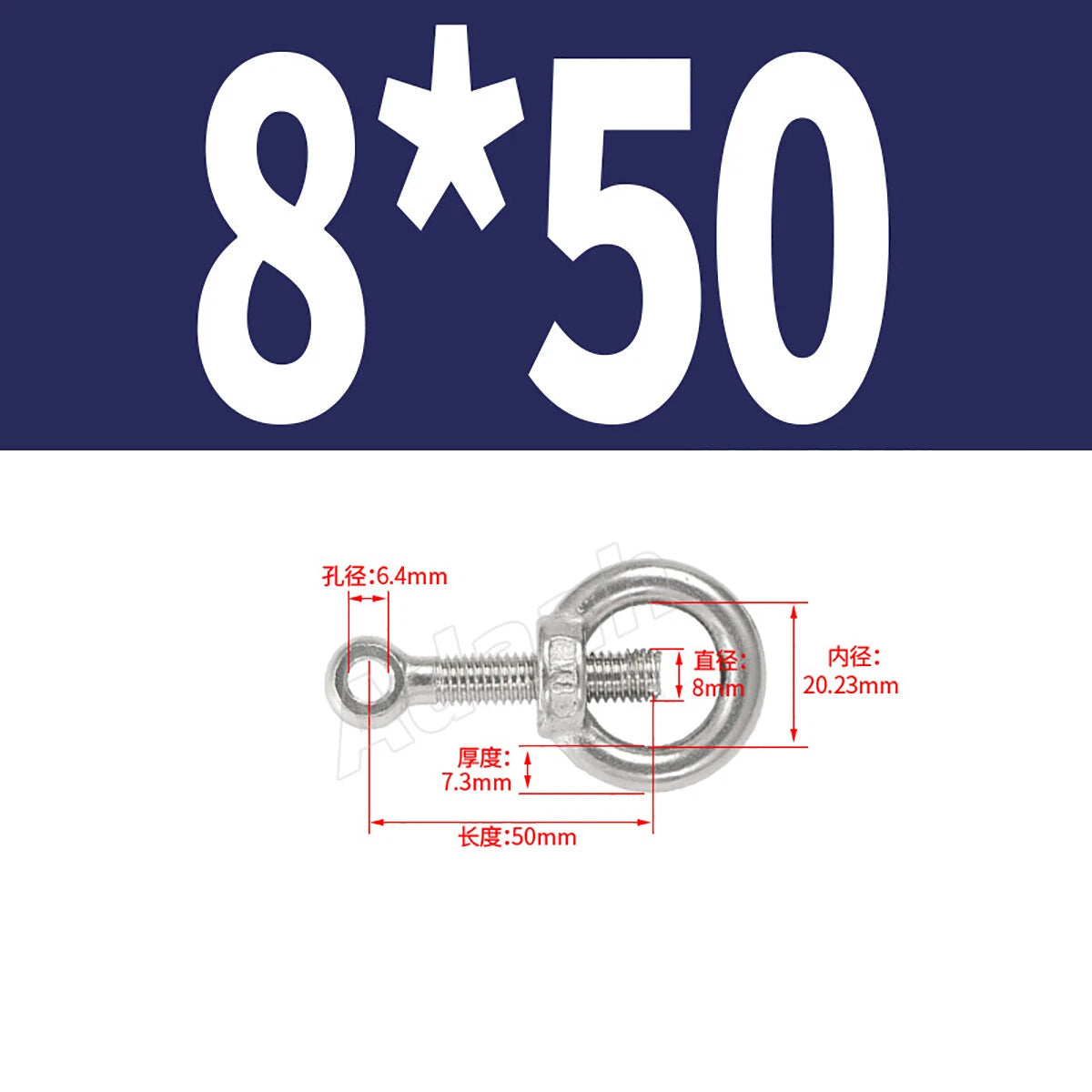 A2 Stainless Steel Lifting Eye Bolts with Ring Eye Nut M5,6,8,10,12,16,18,20,24