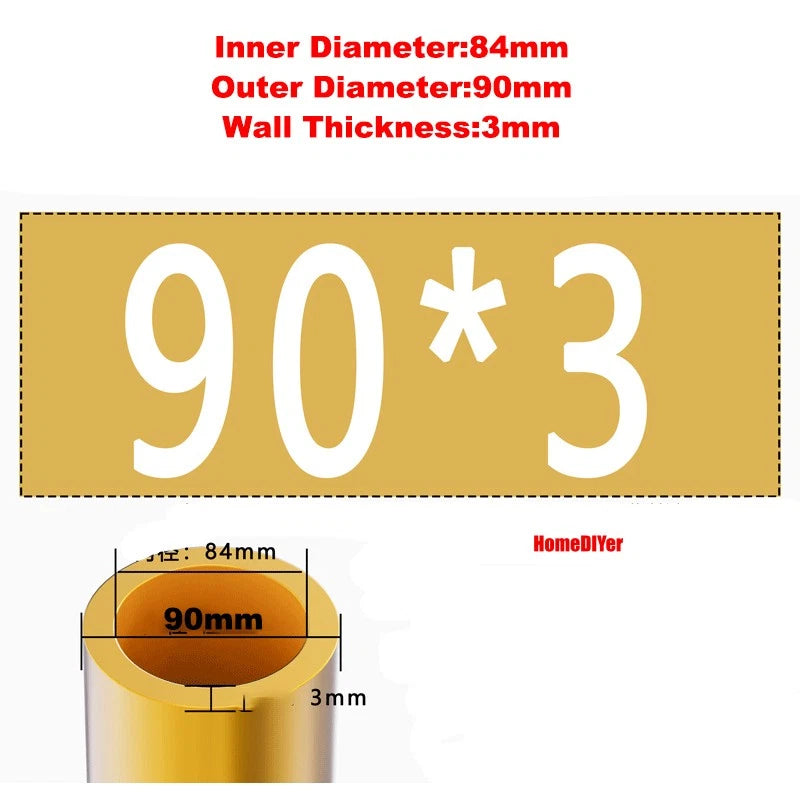 H62 Brass Round Tube — OD 2mm–100mm, Wall 0.5mm–4mm, 200mm Length