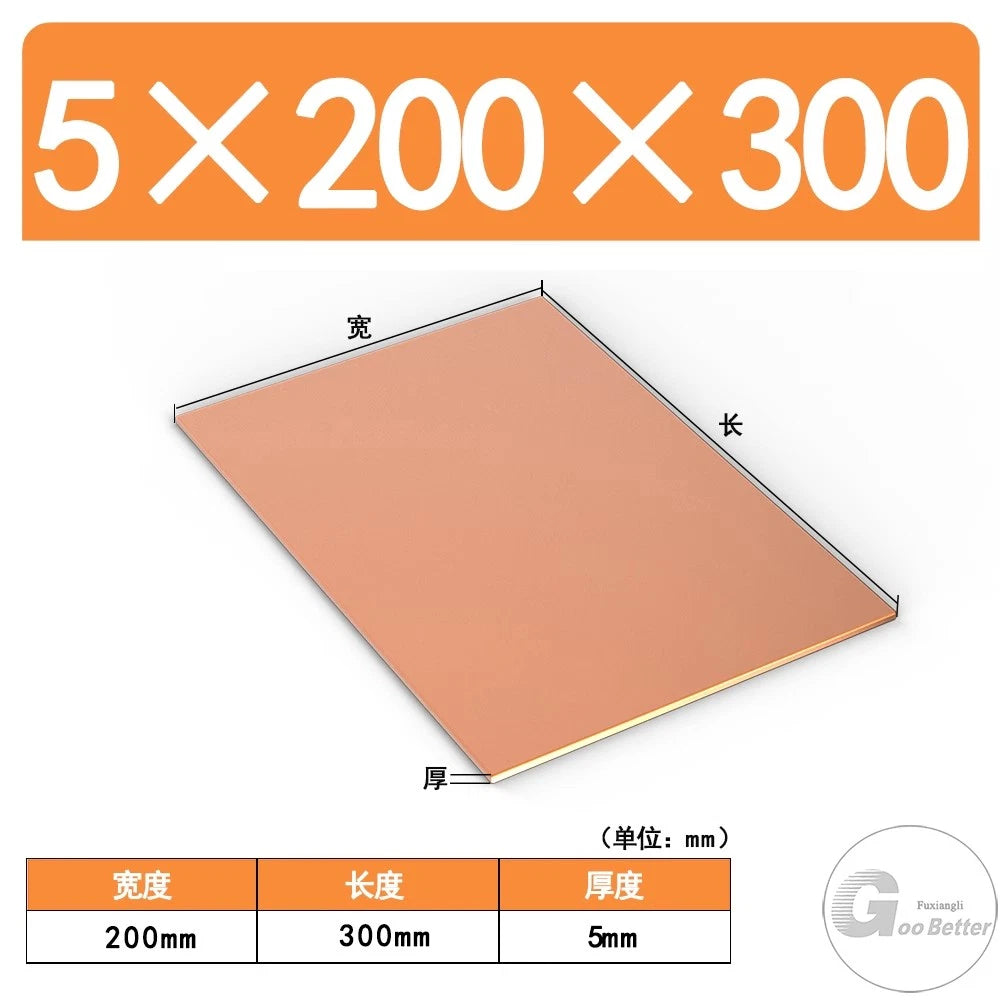 T2 Pure Copper 99.9% Sheet Plate Thick 4mm to 10mm Models making Customisable