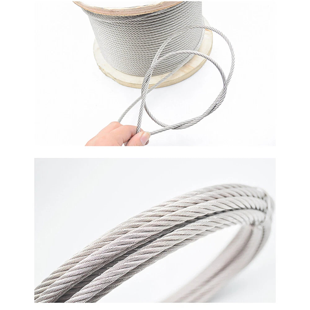 1mm 2mm 3mm 4mm To 12mm 316 Stainless Steel Steel Wire Rope Lifting Metal Cable