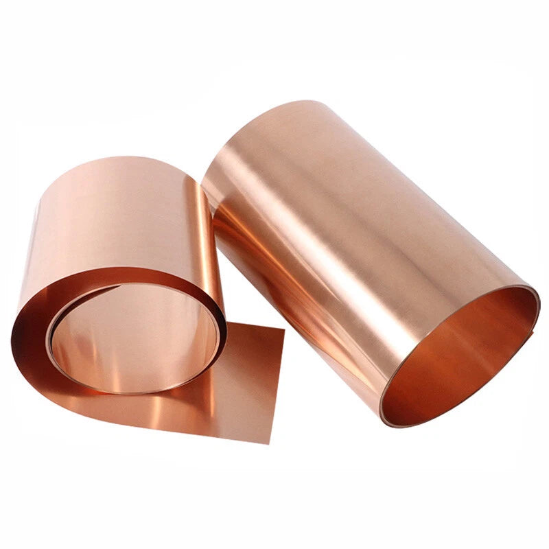 T2 Pure Copper Sheet Plate 99.9% Cu Metal Foil Roll Thick 0.01-0.09mm Length 1M