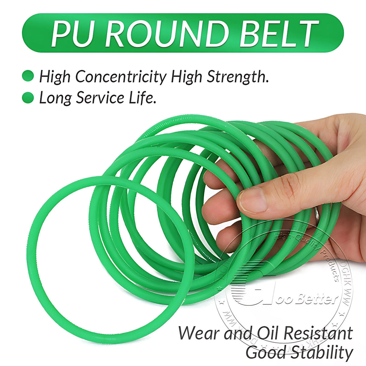 PU Solid Round Belt Polyurethane Close Loop Drive Belting Wire Dia 2-10mm O Ring