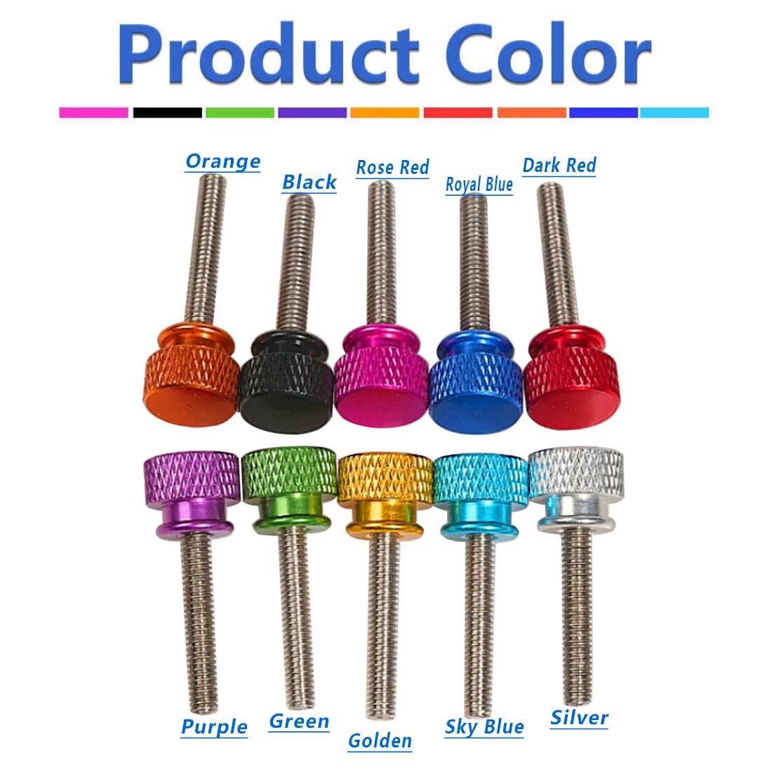 5Pcs M6 Aluminium Knurled Thumb Screws Stainless Hand Grip Knob Bolts High Type
