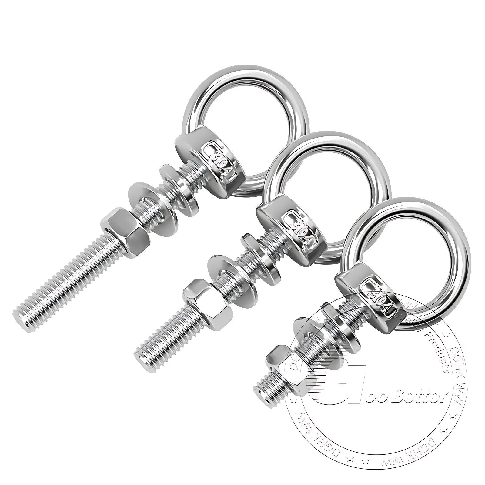 LIFTING EYE BOLTS NUTS & WASHERS A2 STAINLESS STEEL M3 M4 M5 M6 M8 M10 M12 - M30