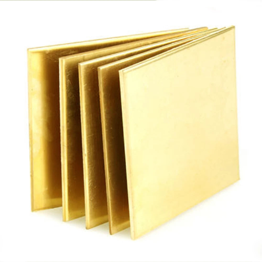 Natural Brass Sheet Flat Plate Metal guillotine cut 0.1mm to 5mm Multiple Sizes