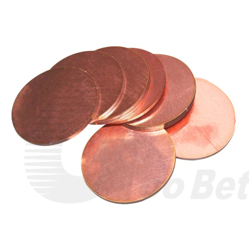T2 Solid Copper Discs Circle Blanks Metal Round Sheets OD 10-300mm Thick 5mm 6mm