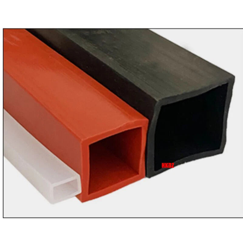 Square Silicone Rubber Hollow Tube Pipe Protector Seal Strips Width 2.5mm~108mm