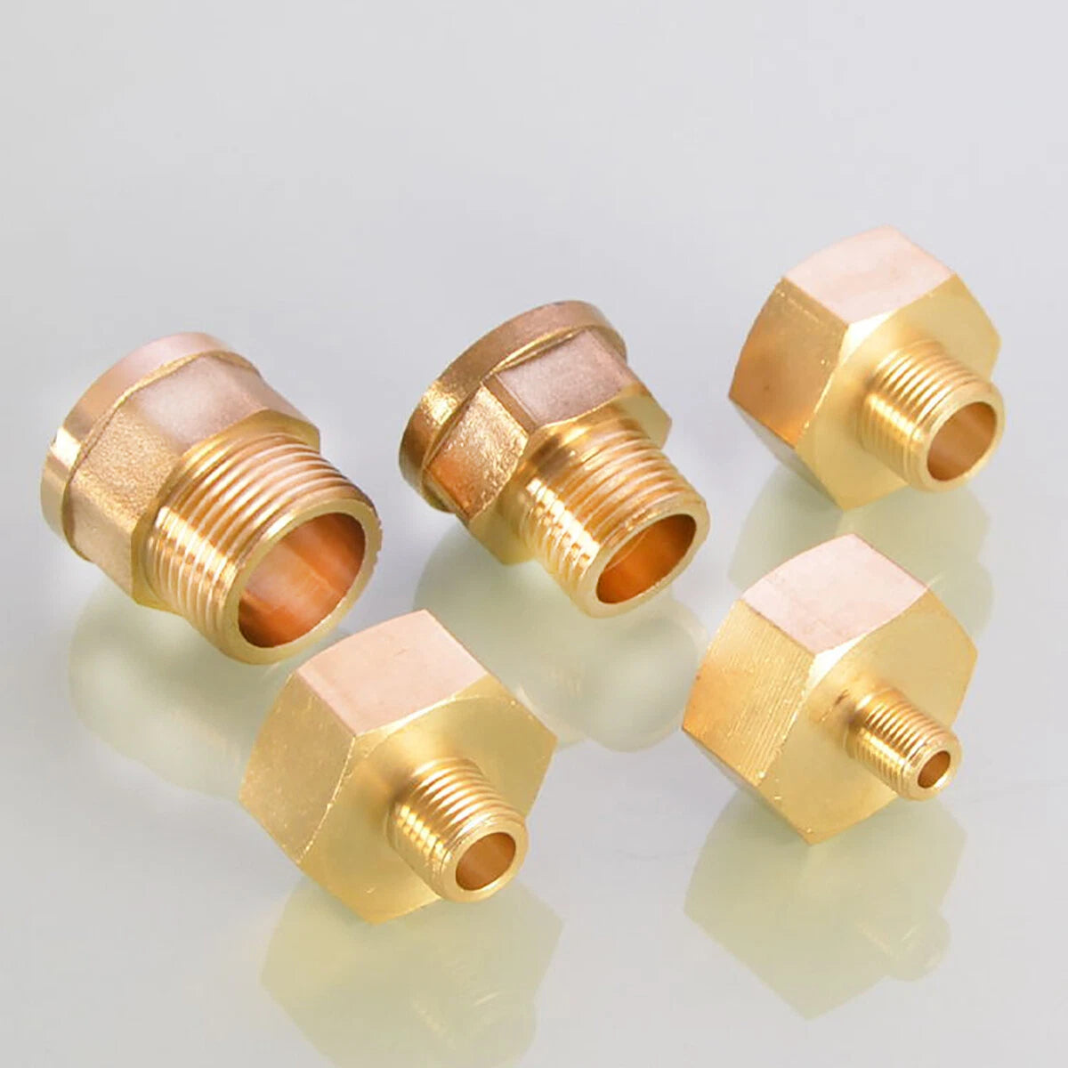Brass BSP Reducing Nipple Connector — Male to Female Pipe Fitting Adapter (1/8" to 1")