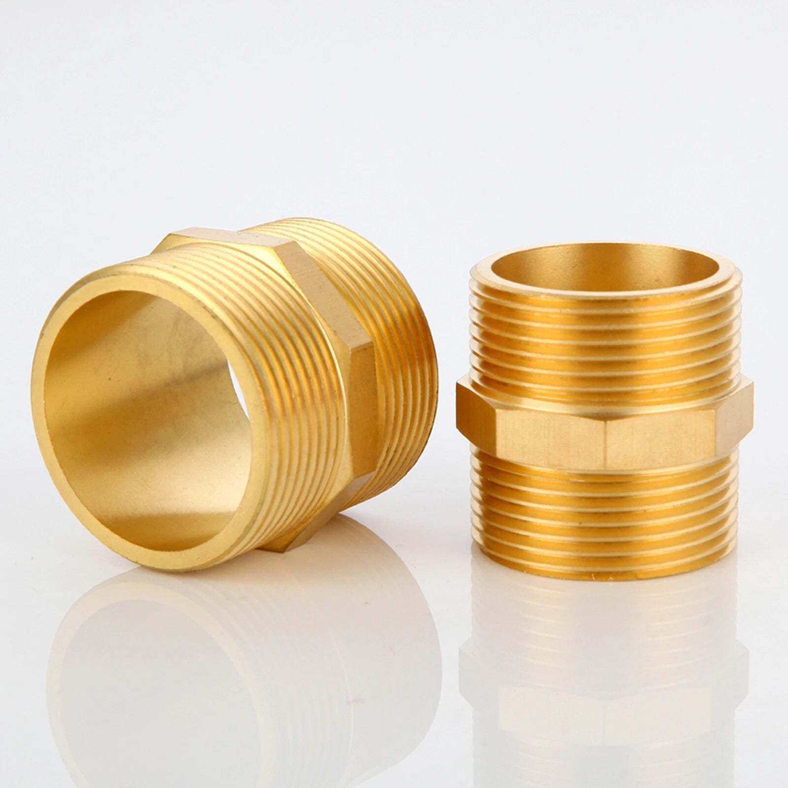 Brass BSP Male Hex Nipple Pipe Fitting — Equal & Reducing Threaded Connector