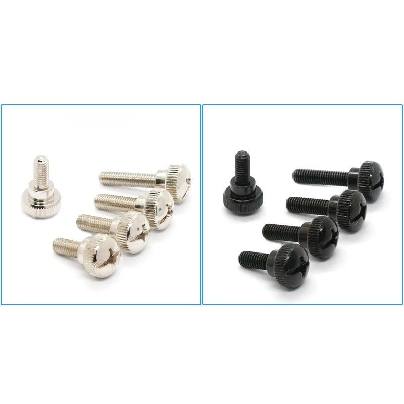 M5 M6 Knurled Thumb Screws Step Head | Hand Grip Knob Bolts | Nickel & Black Zinc Plated - HomeDIYer