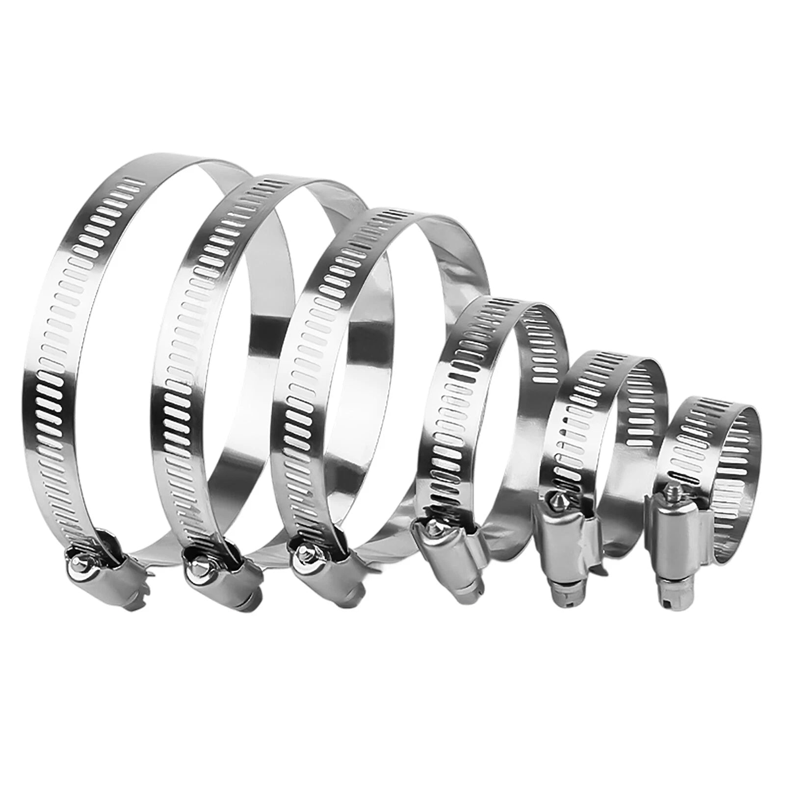 80pcs Assorted Stainless Steel Hose Clamp Kit With No Driver Jubilee Clips Set