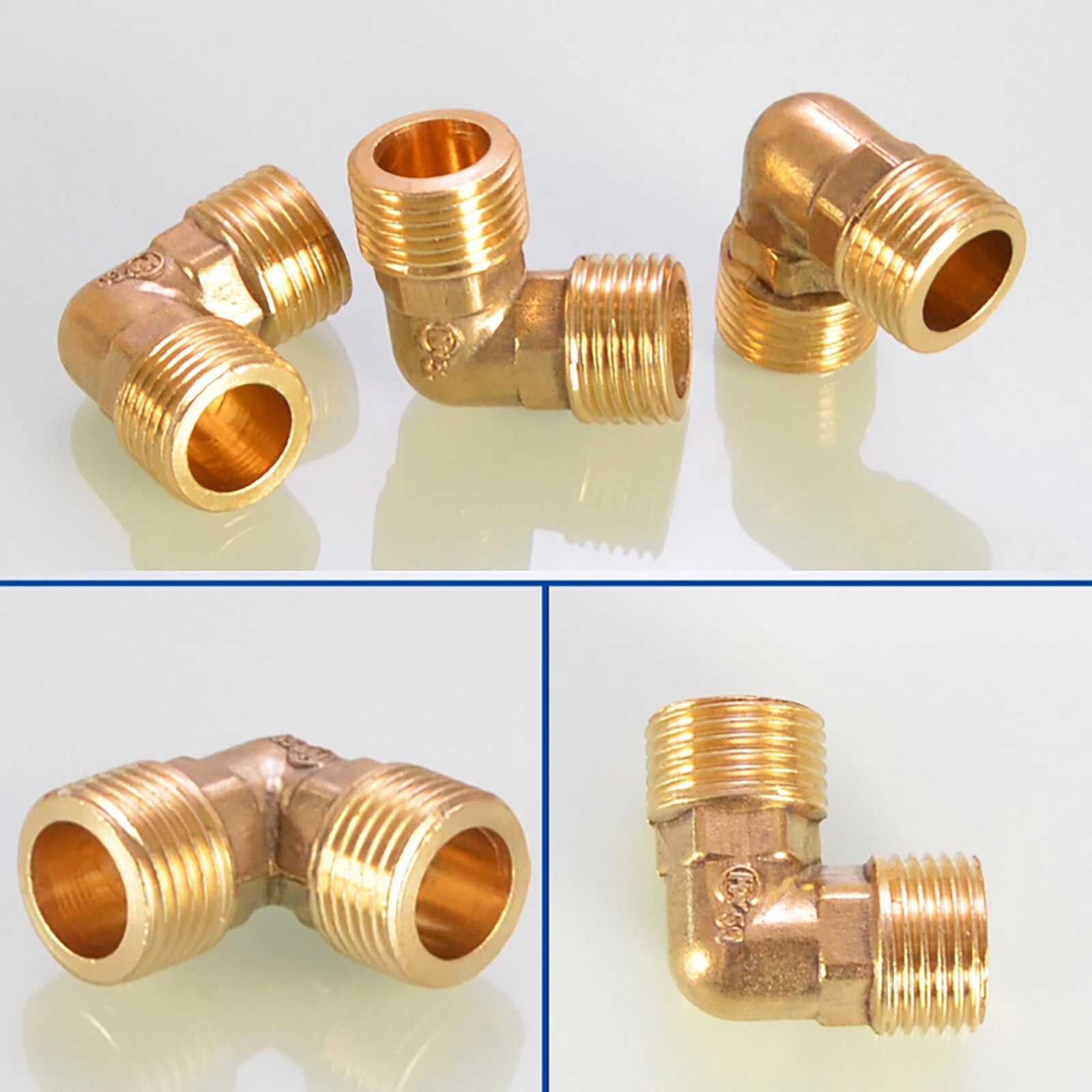 Brass 90° Elbow BSP Threaded Pipe Fitting — Equal & Reducer, 1/8" to 1/2"