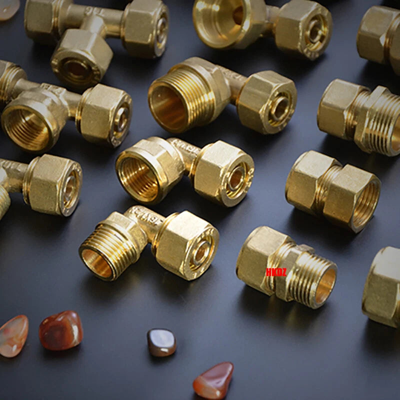 Push-Fit Tube Fittings for 12mm & 16mm Pipe — Straight, Elbow, Tee, Ball Valve, 1/2" & 3/4" NPT