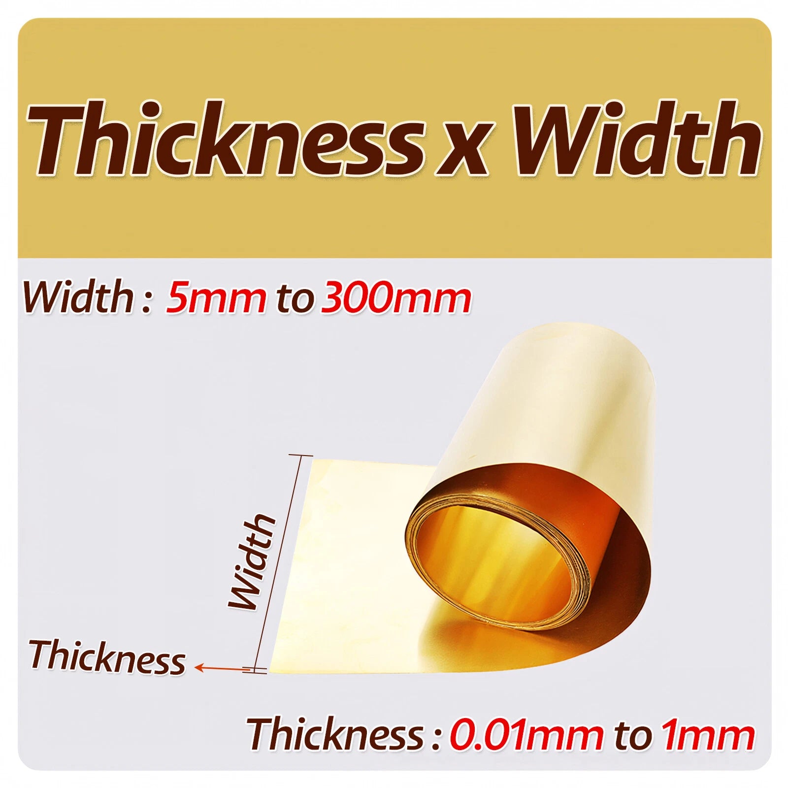 BRASS COIL Sheet Strip 0.01mm-1mm Flexible Pure Brass Sheet Brass Coil 5mm-300mm